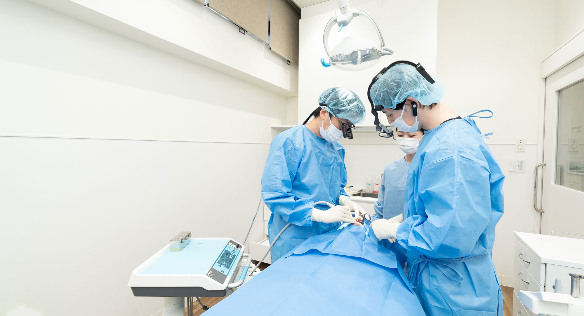 専用のオペ室完備。手術は安心できる空間で